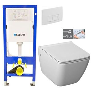 GEBERIT DuofixBasic s bílým tlačítkem DELTA50 + WC JIKA PURE + SEDÁTKO DURAPLAST 458.103.00.1 50BI PU1 obraz