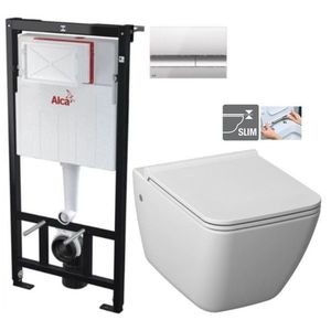 ALCADRAIN Sádromodul předstěnový instalační systém s chromovým tlačítkem M1721 + WC JIKA PURE + SEDÁTKO DURAPLAST AM101/1120 M1721 PU1 obraz