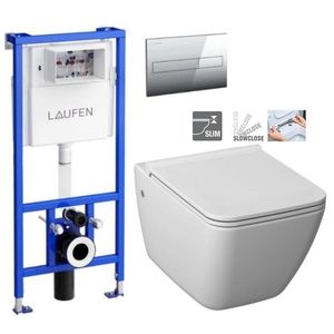 Laufen Splachovací tlačítko AW1, Dual Flush lesklý chrom plast (Splachovací tlačítko AW1, Dual Flush lesklý chrom plast H8956610040001 obraz