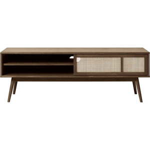 Tmavě hnědý TV stolek v dekoru dubu 150x50 cm Barrali – Unique Furniture obraz