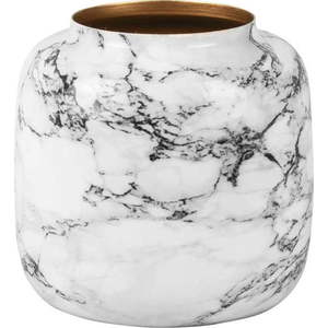 Bílo-černá železná váza PT LIVING Marble, výška 19, 5 cm obraz