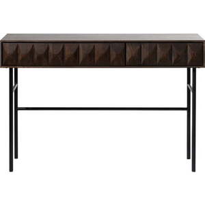 Tmavě hnědý konzolový stolek s deskou v dubovém dekoru 39x117 cm Latina – Unique Furniture obraz