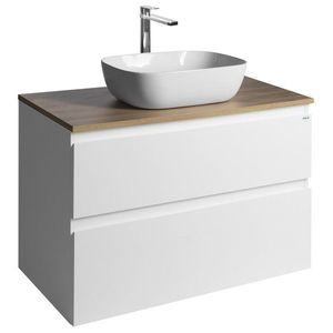 AQUALINE ALTAIR skříňka s deskou 87, 5 cm, bílá/dub emporio AI290-02 obraz