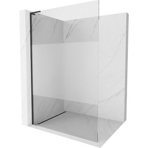 MEXEN/S Kioto L Sprchová zástěna WALK-IN 100 x 200, transparent/dekor, černá 800-100-103-70-35 obraz