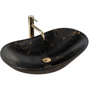 REA Umyvadlo na desku Royal 60 Black Marble Mat REA-U7478 obraz