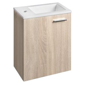 AQUALINE ZOJA skříňka s umyvadlem z litého mramoru 40x22 cm, dub platin 51049DP-01 obraz