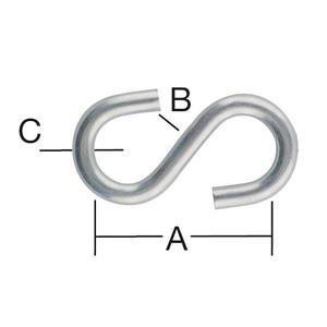 S-hák 32 x 5, 5 x 4 mm zn 12 ks obraz