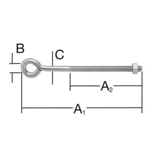 Šroub s okem 150 x 8 zn 2 ks obraz