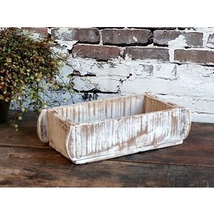 Bílá dřevěná retro bedýnka Brick old white - 30*15*10 cm 41036601 (41366-01) obraz