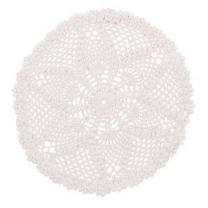 Bílé bavlněné kulaté prostírání krajka Lace white - Ø 32*0, 5cm 23060 obraz