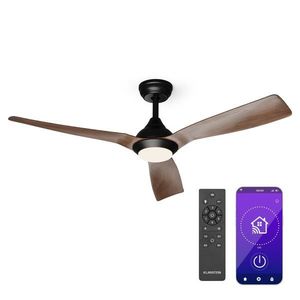 Klarstein Fiji Flow 2 v 1 Smart, stropní ventilátor, Ø 132 cm, stmívatelné LED světlo, dálkové ovládání, ovládání přes aplikaci, obousměrný provoz obraz