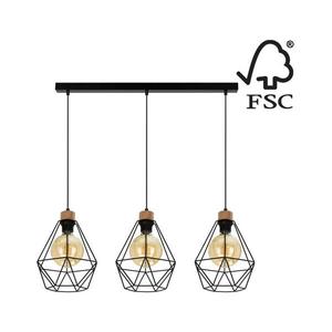 21822304-Lustr na lanku DIAMENT 3xE27/60W/230V dub– FSC certifikováno obraz