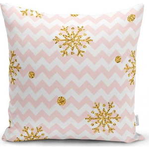 Vánoční povlak na polštář Minimalist Cushion Covers Golden Snowflakes, 42 x 42 cm obraz