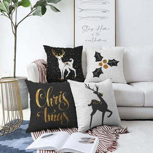 Sada 4 povlaků na polštáře Minimalist Cushion Covers Christmas, 55 x 55 cm obraz