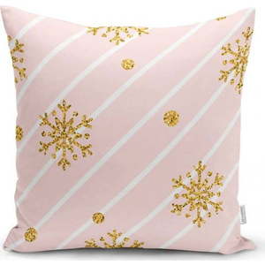 Vánoční povlak na polštář Minimalist Cushion Covers Gold Snowflakes, 42 x 42 cm obraz