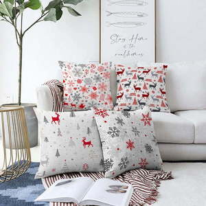 Sada 4 vánočních žinylkových povlaků na polštář Minimalist Cushion Covers Nordic Christmas, 55 x 55 cm obraz