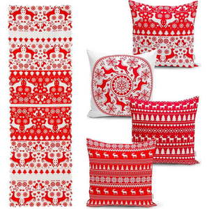 Sada 4 vánočních povlaků na polštář a běhounu na stůl Minimalist Cushion Covers Christmas obraz