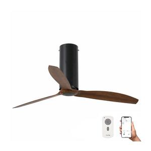 FARO Barcelona FARO 32037WP - Stropní látor TUBE FAN M černá/hnědá pr. 128 cm SMART + DO obraz