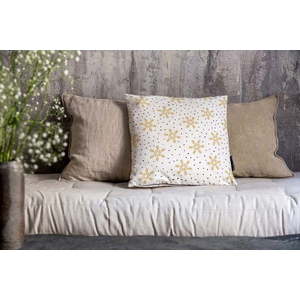 Dekorační polštář s vánočním motivem 45x45 cm Golden Snowflakes – Butter Kings obraz