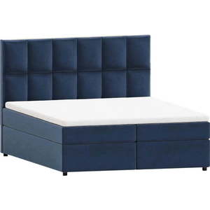 Tmavě modrá boxspring postel s úložným prostorem 200x200 cm Flip – Ropez obraz