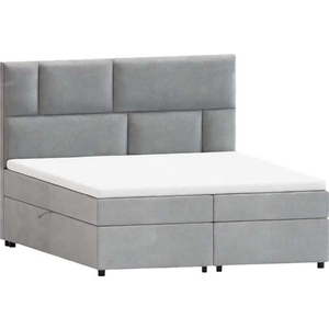 Světle šedá boxspring postel s úložným prostorem 140x200 cm Lola – Ropez obraz