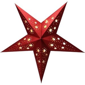 Vánoční papírová LED dekorace Red star, 10 LED, 60 cm obraz