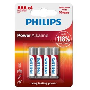 Philips Baterie AAA 1, 5 V Power Alkaline, 4 ks obraz