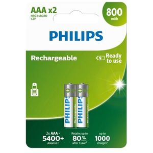 Philips Nabíjecí baterie AAA 1, 2 V, 2 ks obraz