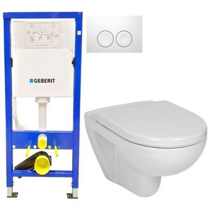 GEBERIT DuofixBasic s bílým tlačítkem DELTA21 + WC JIKA LYRA PLUS + SEDÁTKO DURAPLAST 458.103.00.1 21BI LY6 obraz