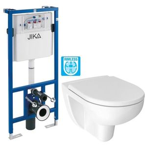 předstěnový instalační systém bez tlačítka + WC JIKA LYRA PLUS RIMLESS + SEDÁTKO DURAPLAST H895652 X LY1 obraz