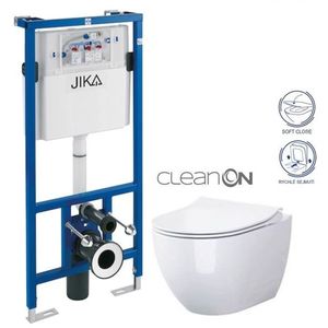 předstěnový instalační systém bez tlačítka + WC CERSANIT ZEN CLEANON + SEDÁTKO H895652 X HA1 obraz