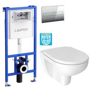 Laufen Splachovací tlačítko AW1, Dual Flush lesklý chrom plast H8956610040001 obraz