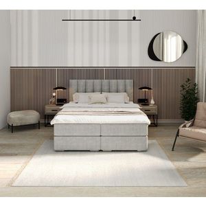 FDM Manželská postel LINCOLN Boxspring | šedá 160 x 200 cm obraz