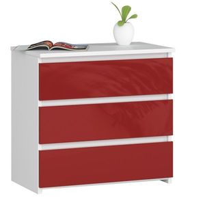 Ak furniture Komoda CL3 60 cm bílá/červená lesk obraz