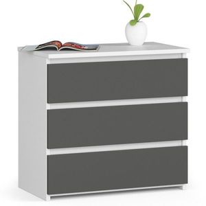 Ak furniture Komoda CL3 60 cm bílá/grafitově šedá obraz