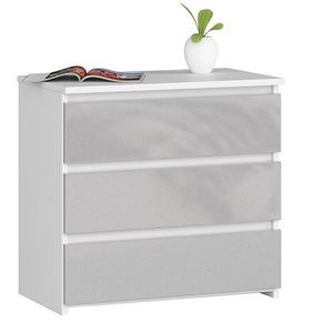 Ak furniture Komoda CL3 60 cm bílá/šedá lesk obraz