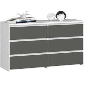 Ak furniture Komoda CL6 100 cm bílá/grafitově šedá obraz