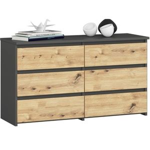 Ak furniture Komoda CL6 100 cm grafitově šedá/dub artisan obraz