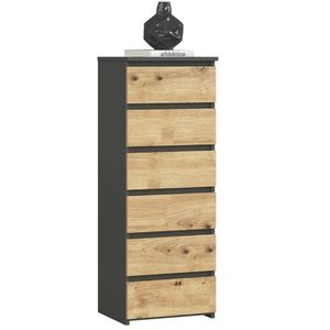 Ak furniture Komoda CL6 40 cm grafitově šedá/dub artisan obraz