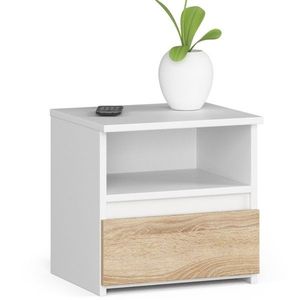 Ak furniture Noční stolek CL1 40 cm bílý/dub sonoma obraz