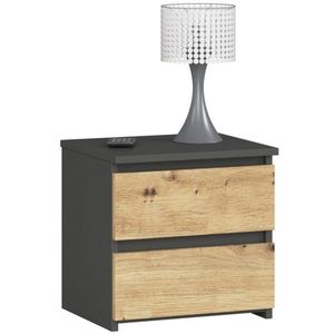 Ak furniture Noční stolek CL2 40 cm grafitově šedý/dub artisan obraz