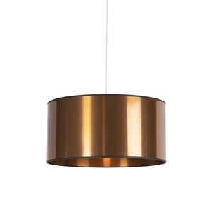 Art Deco závěsná lampa bílá s měděným stínidlem 50 cm - Pendel obraz