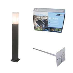 Venkovní lampa antracit 80cm IP44 - Malios s uzemňovacím kolíkem a kabelovým pouzdrem obraz