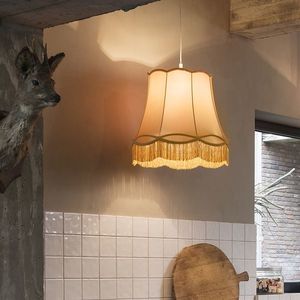 Retro závěsná lampa zlatá 45 cm - babička obraz