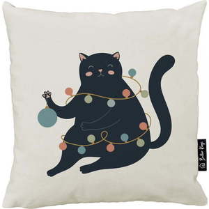 Povlak na polštář s vánočním motivem 45x45 cm Festive Cat – Butter Kings obraz