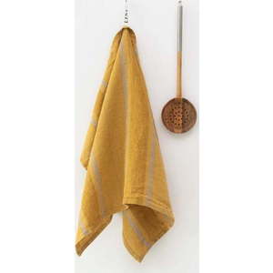 Lněná utěrka 65x65 cm Amber Bronze Stripes – Linen Tales obraz