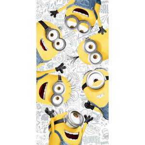 Žluto-bílá bavlněná dětská osuška 70x140 cm Minions 2 – Jerry Fabrics obraz