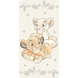 Světle žlutá bavlněná dětská osuška 70x140 cm Lion King – Jerry Fabrics obraz