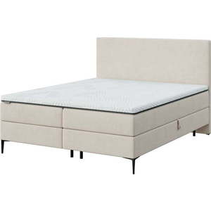 Béžová boxspring postel s úložným prostorem 160x200 cm Bufo – MESONICA obraz