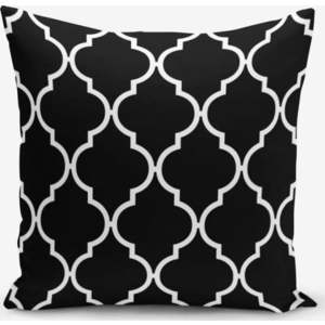 Černo-bílý povlak na polštář s příměsí bavlny Minimalist Cushion Covers Black Background Ogea, 45 x 45 cm obraz